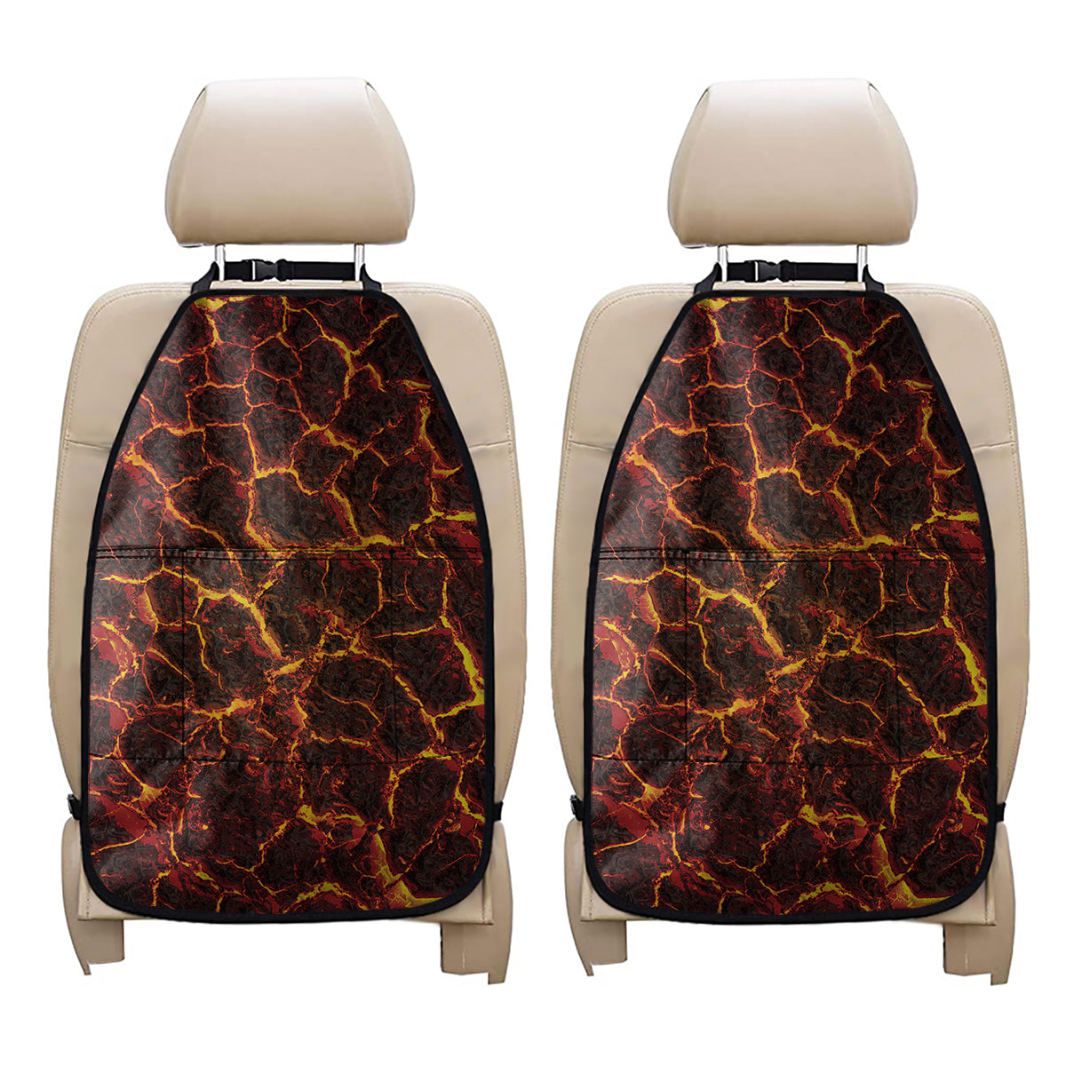 Molten Lava Print Car Seat Organizers