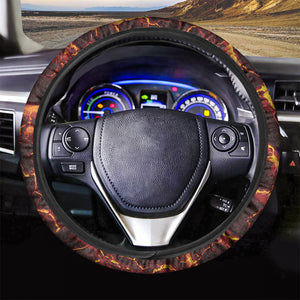 Molten Lava Print Car Steering Wheel Cover