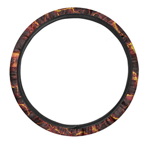 Molten Lava Print Car Steering Wheel Cover