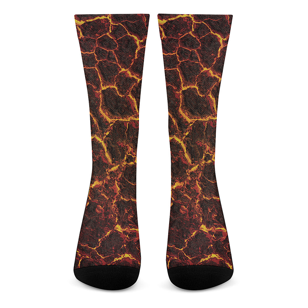 Molten Lava Print Crew Socks