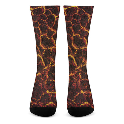 Molten Lava Print Crew Socks