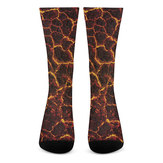 Molten Lava Print Crew Socks