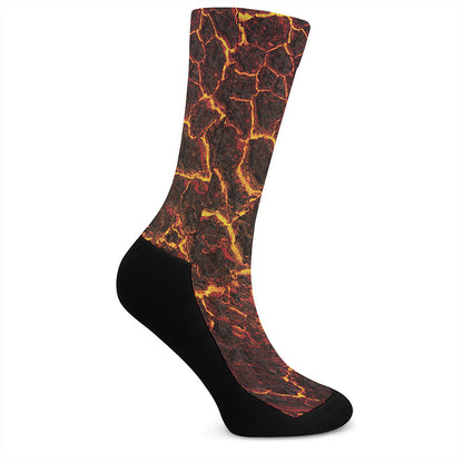 Molten Lava Print Crew Socks