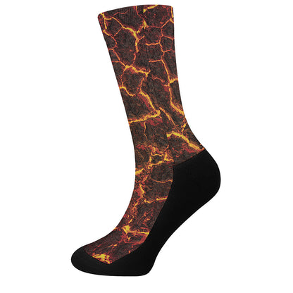 Molten Lava Print Crew Socks