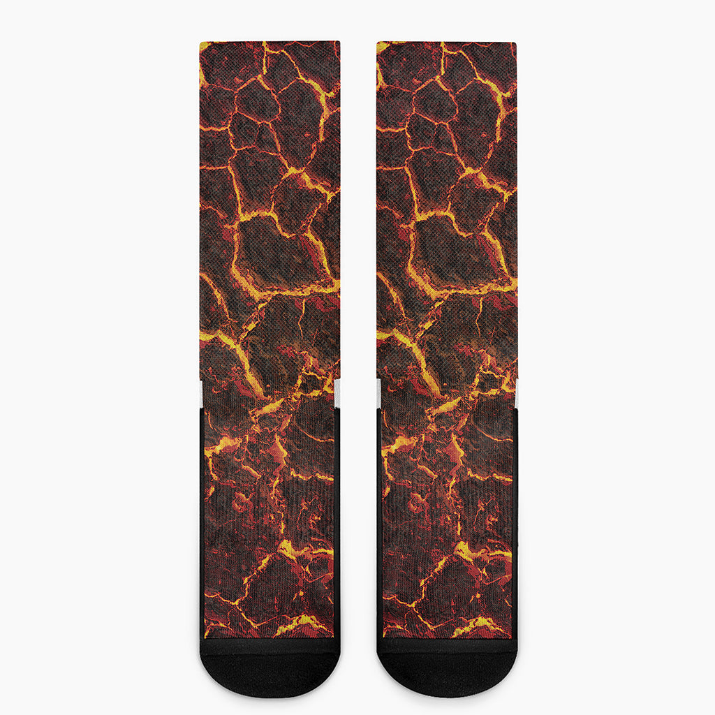 Molten Lava Print Crew Socks