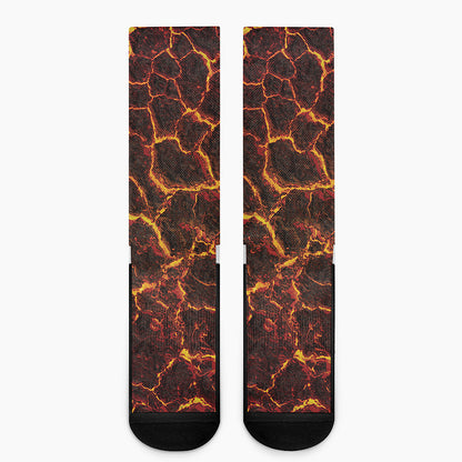 Molten Lava Print Crew Socks