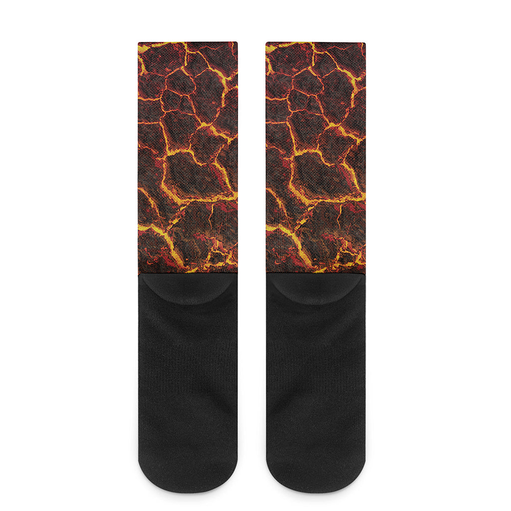 Molten Lava Print Crew Socks