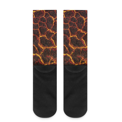 Molten Lava Print Crew Socks