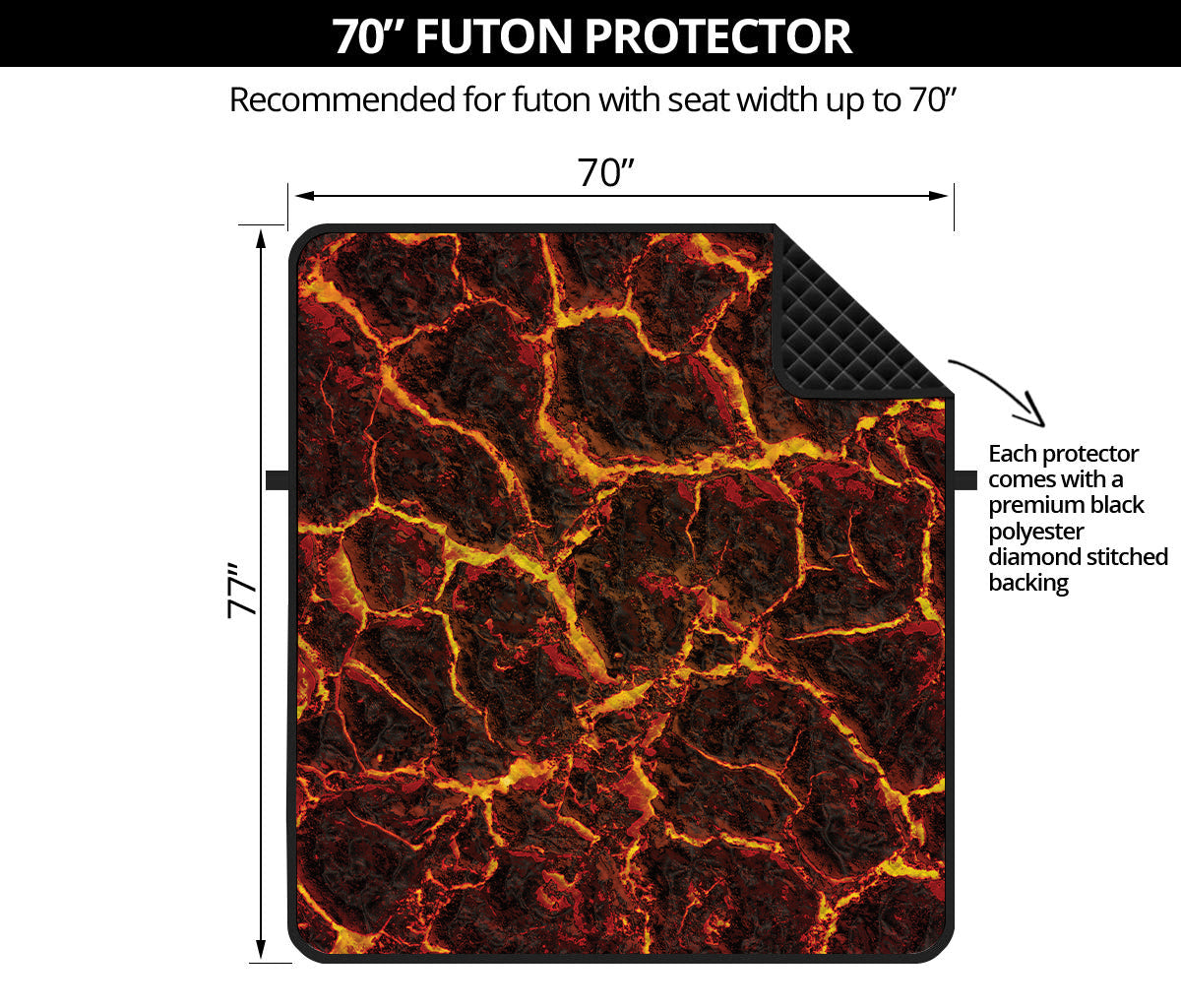 Molten Lava Print Futon Protector