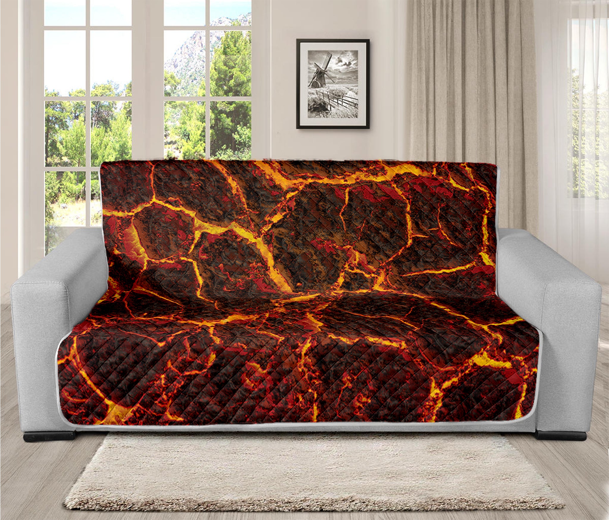 Molten Lava Print Futon Protector