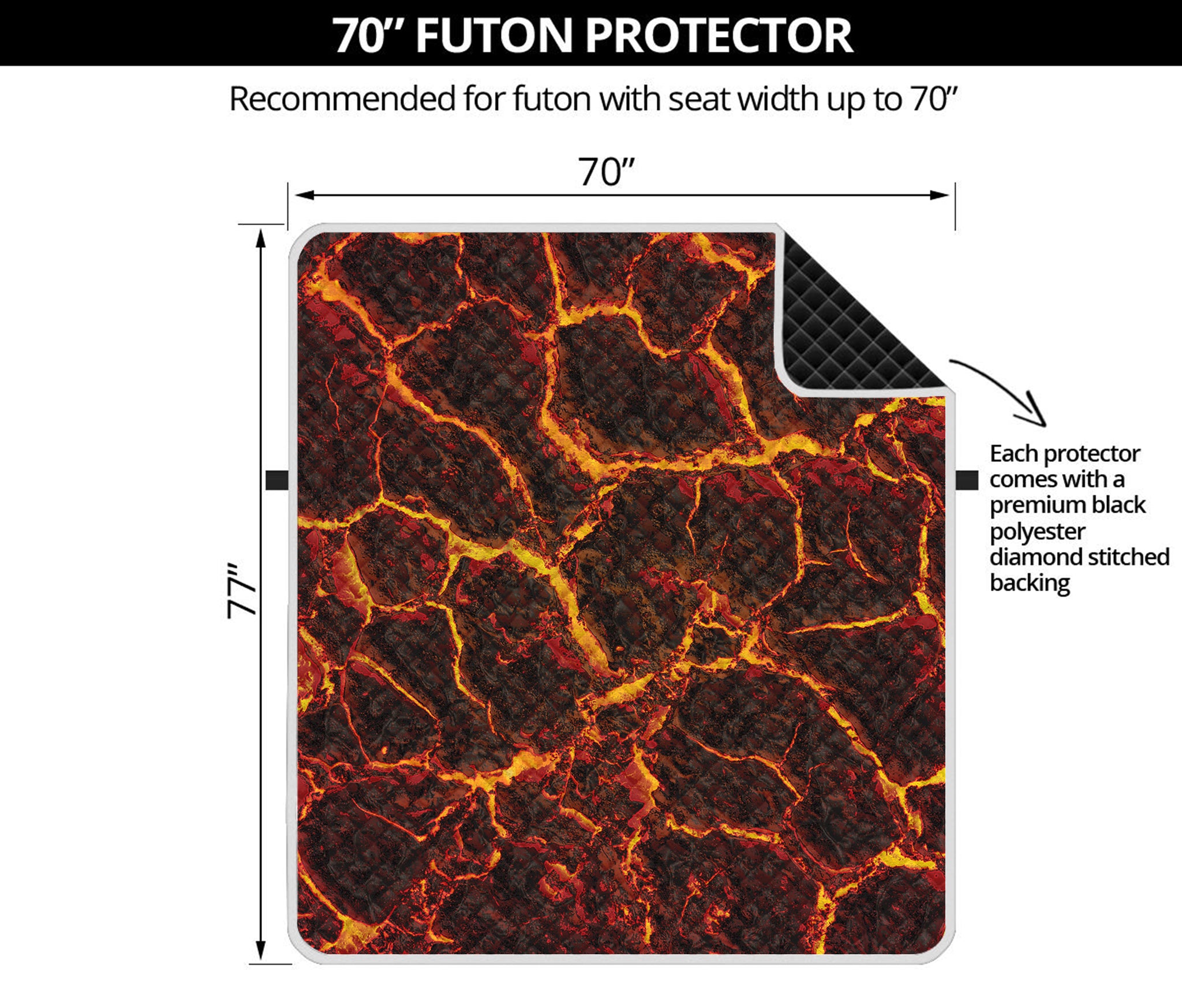 Molten Lava Print Futon Protector