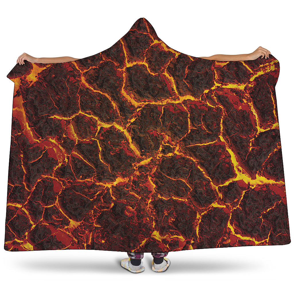 Molten Lava Print Hooded Blanket