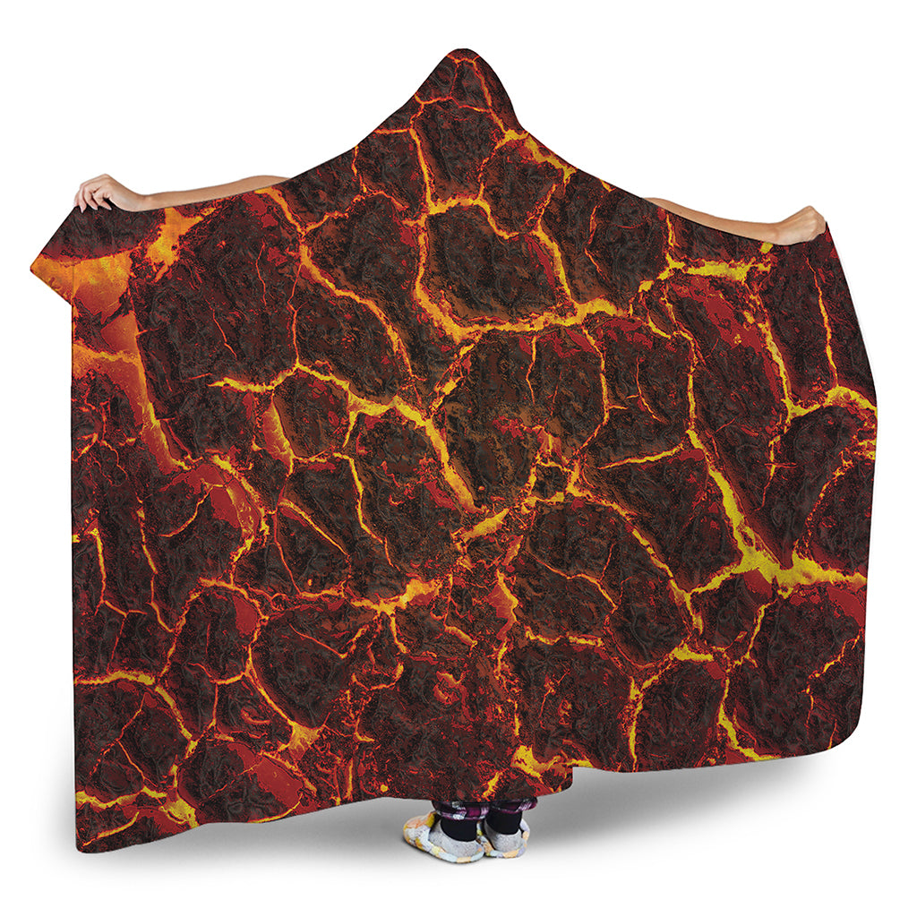 Molten Lava Print Hooded Blanket