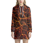 Molten Lava Print Hoodie Dress