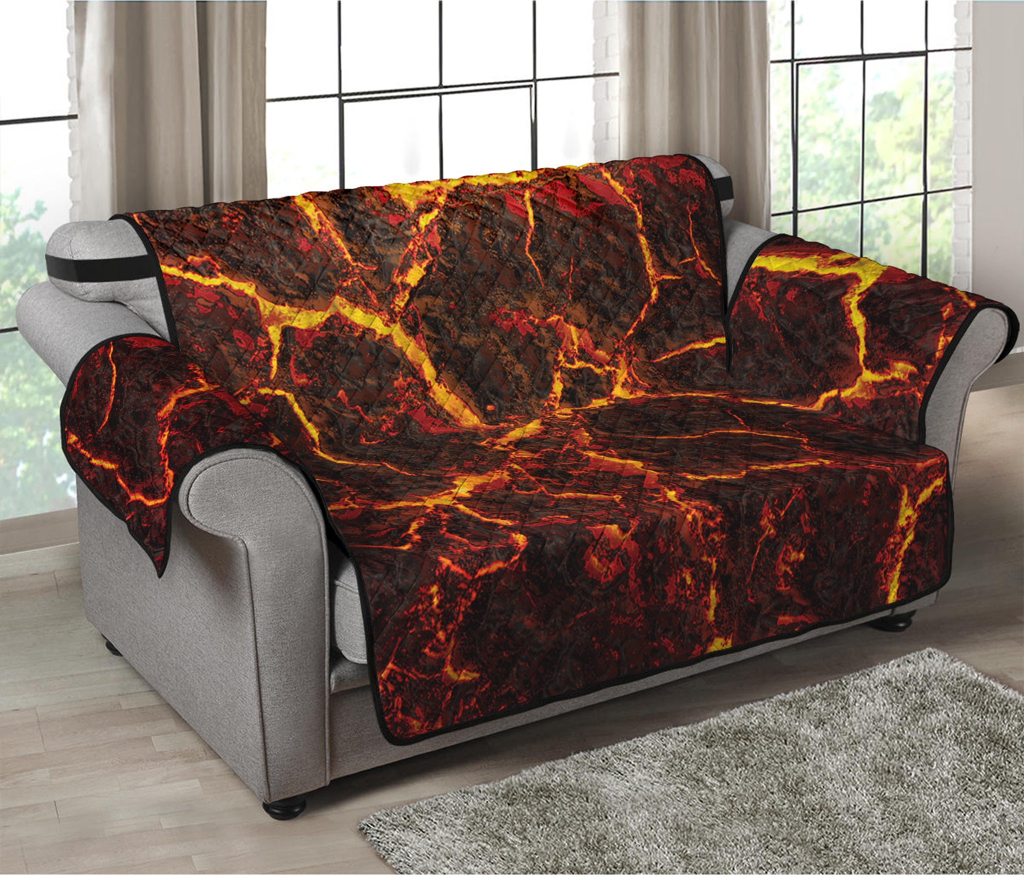 Molten Lava Print Loveseat Protector