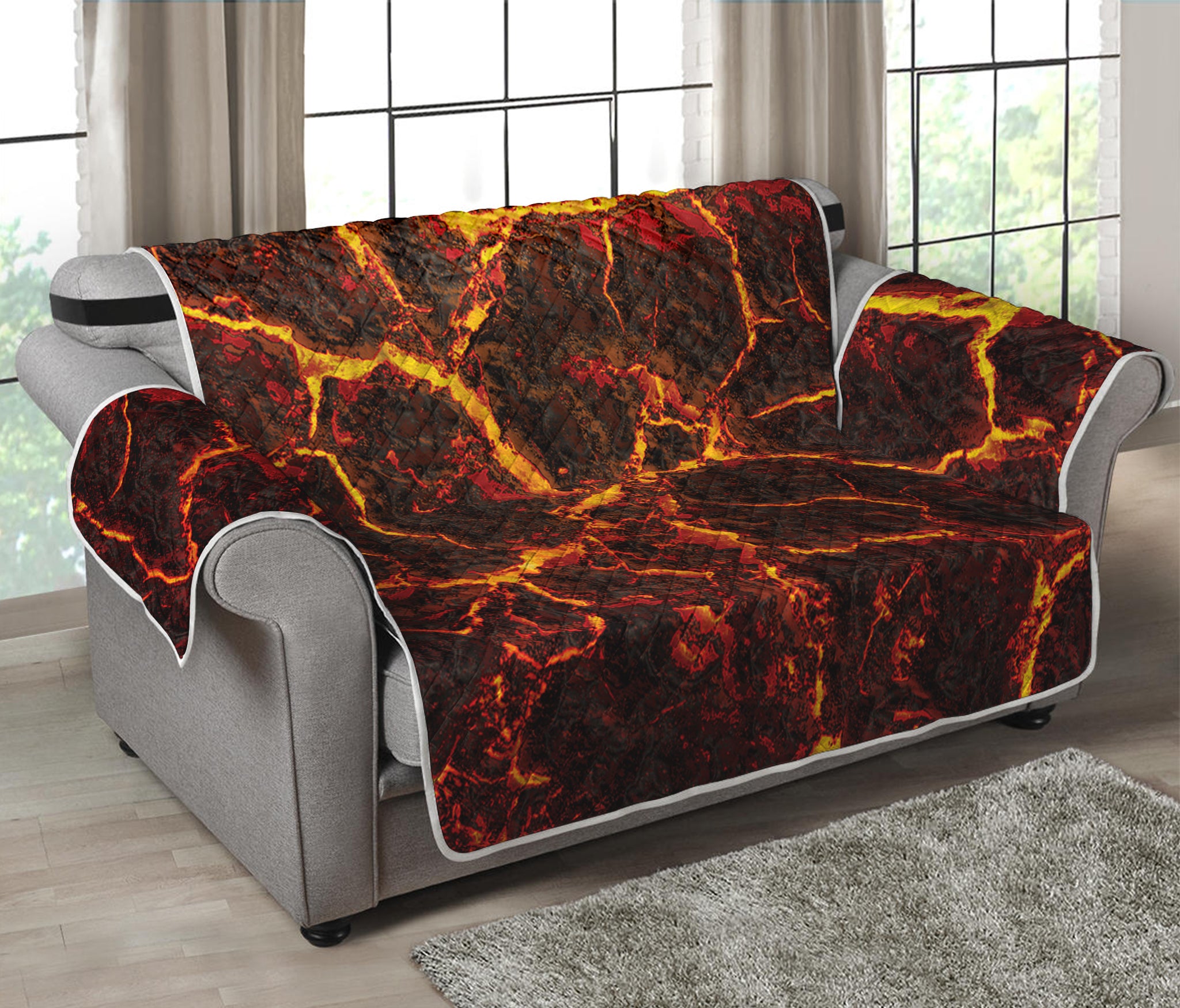 Molten Lava Print Loveseat Protector