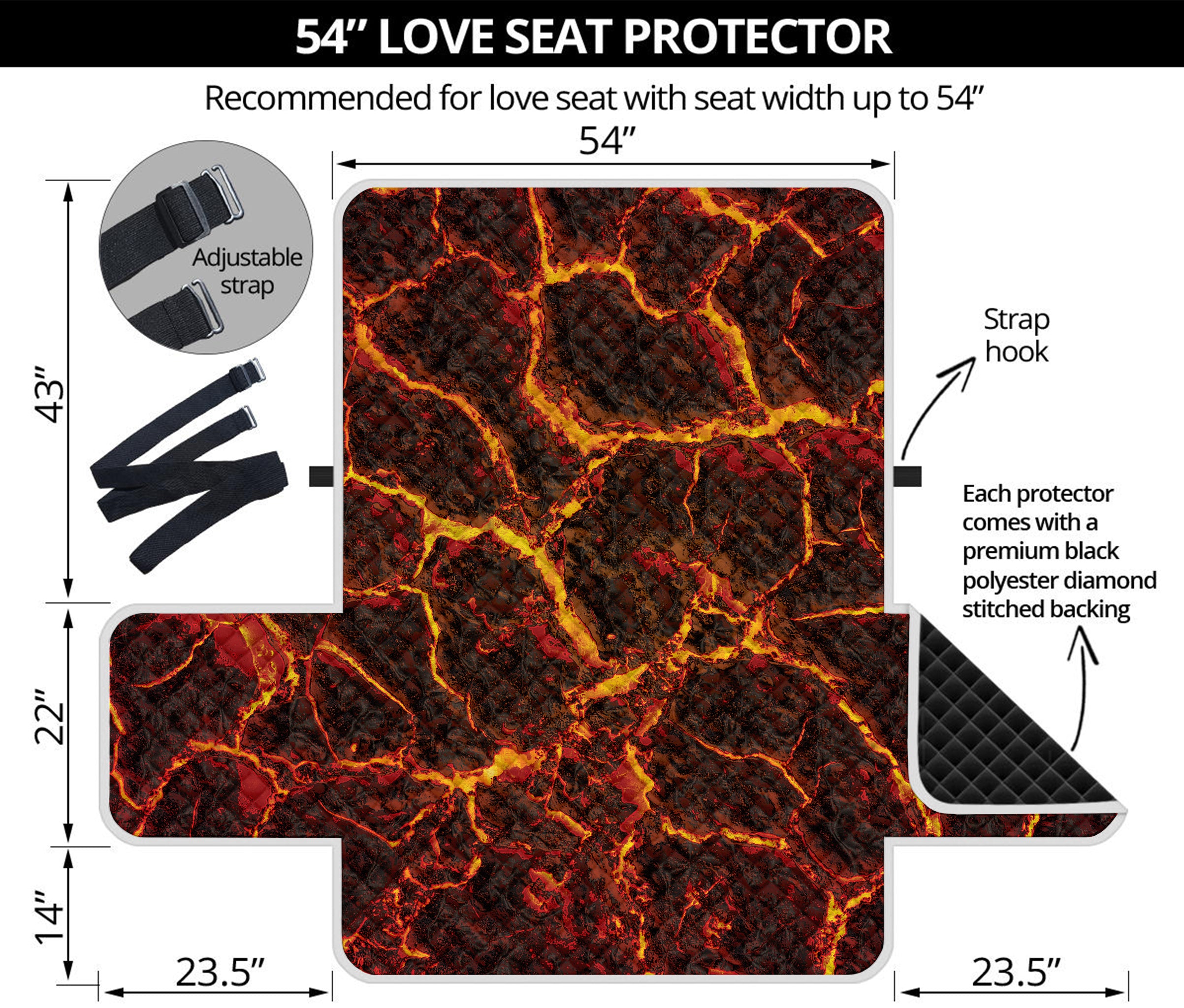 Molten Lava Print Loveseat Protector