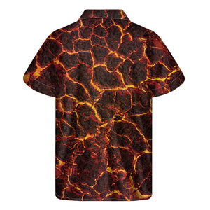 Molten Lava Print Men's Short Sleeve Shirt