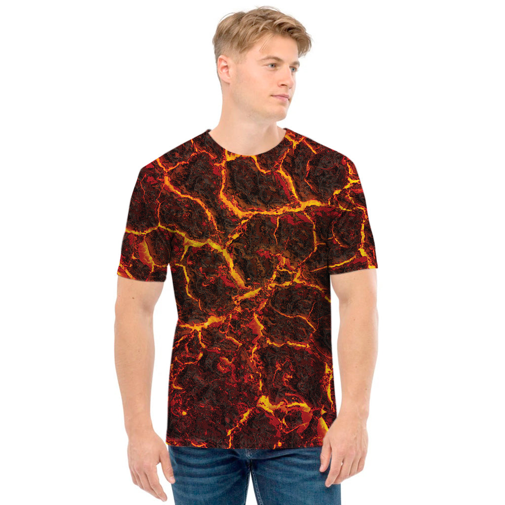 Molten Lava Print Men's T-Shirt