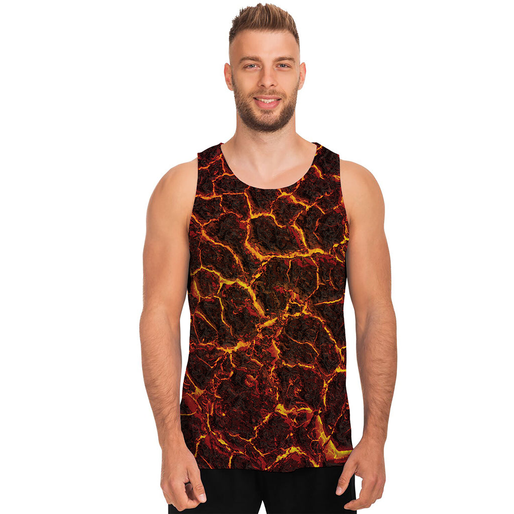 Molten Lava Print Men's Tank Top