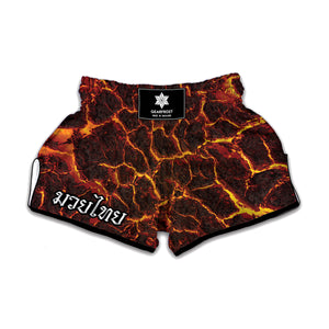 Molten Lava Print Muay Thai Boxing Shorts