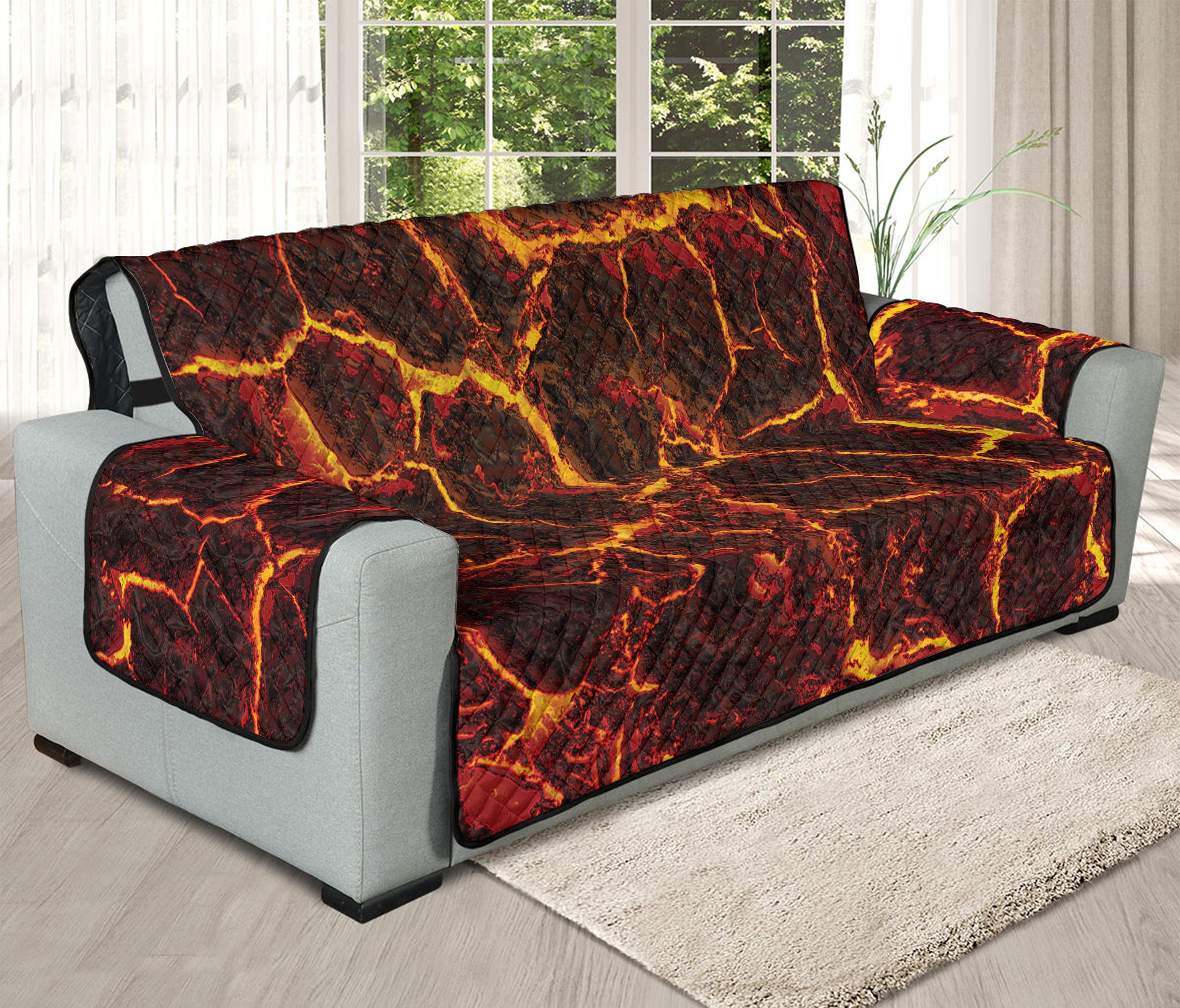 Molten Lava Print Oversized Sofa Protector