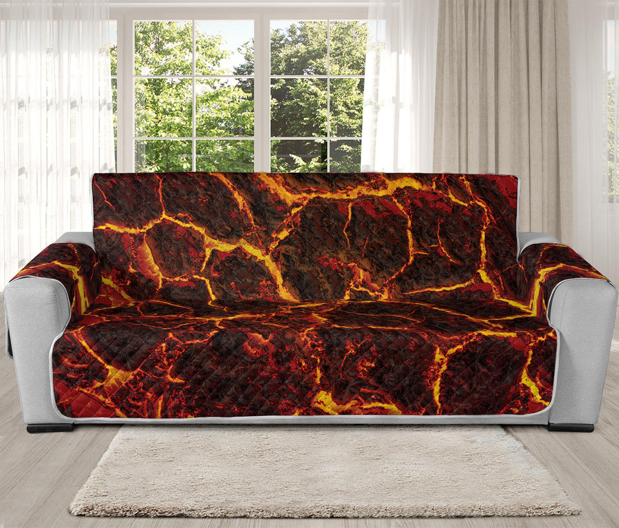 Molten Lava Print Oversized Sofa Protector