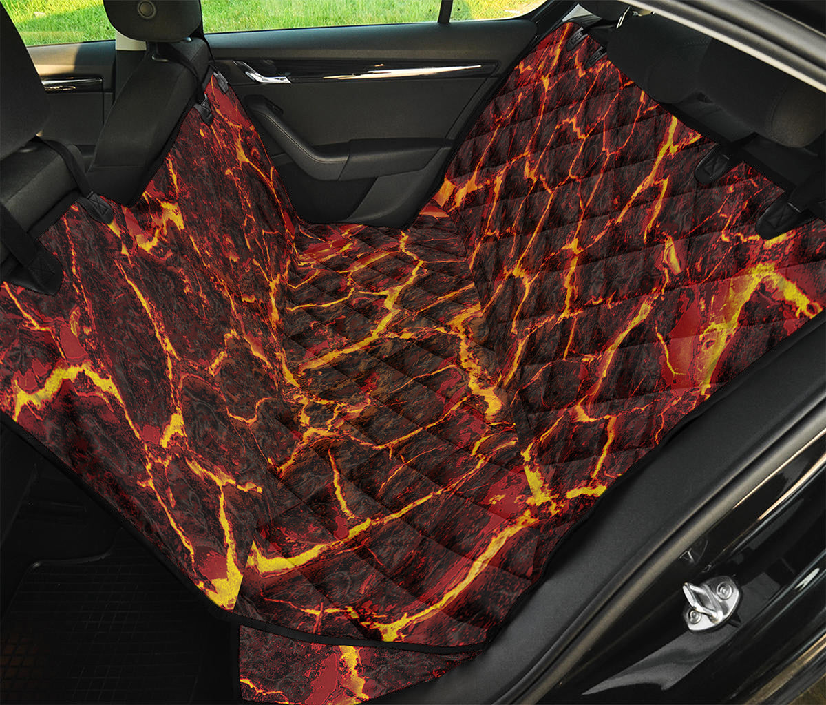 Molten Lava Print Pet Car Back Seat Cover