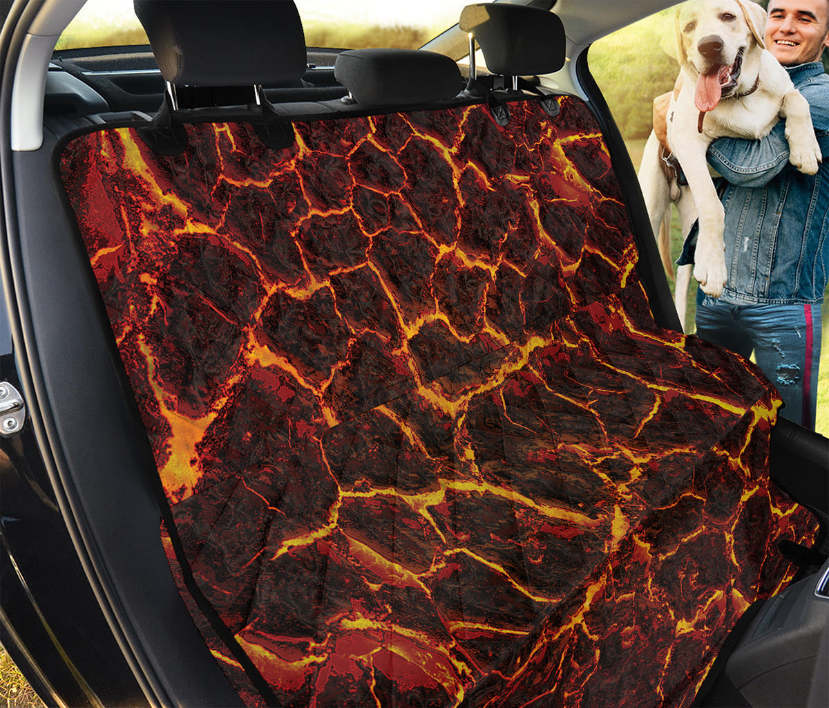 Molten Lava Print Pet Car Back Seat Cover