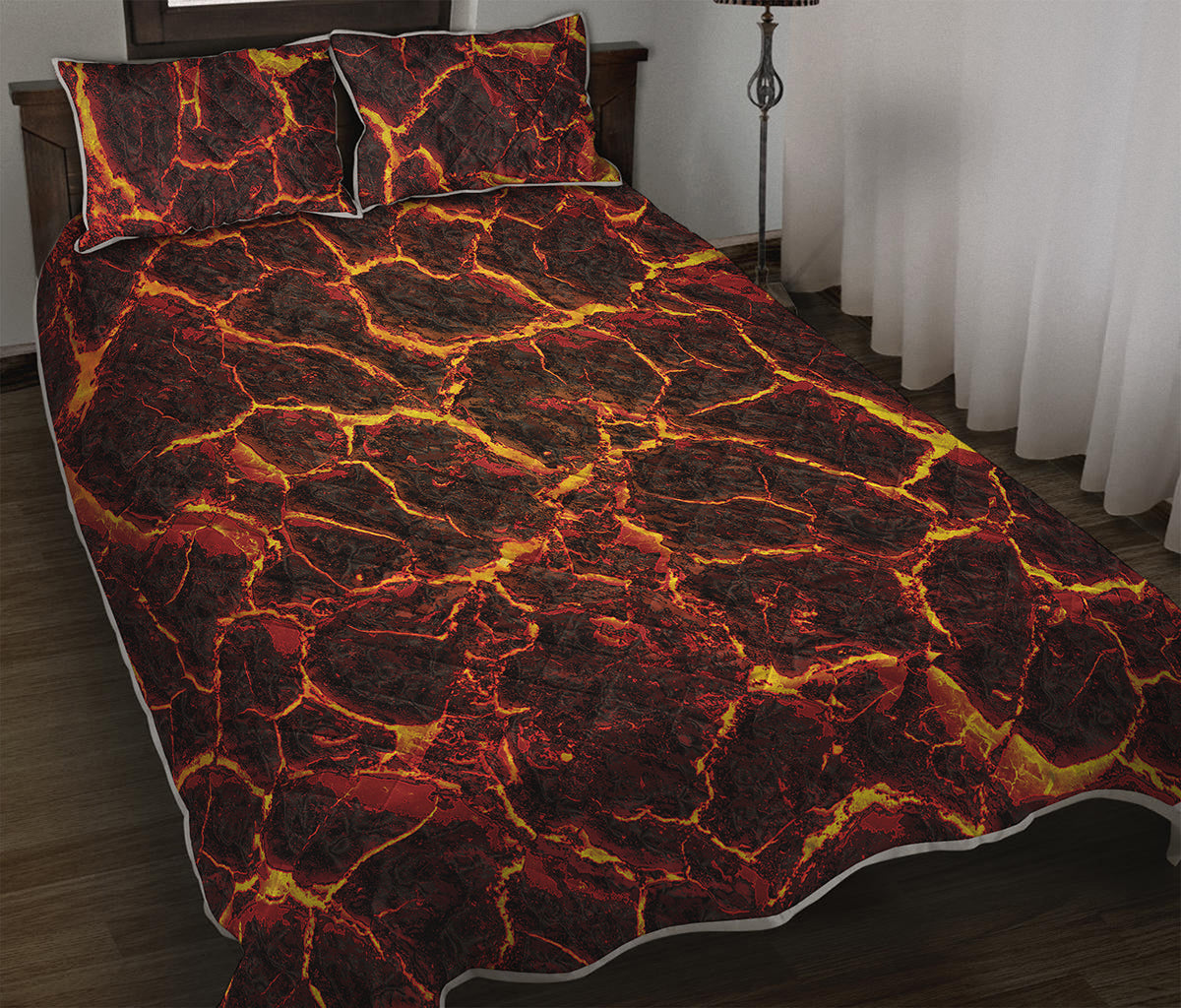 Molten Lava Print Quilt Bed Set