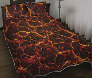 Molten Lava Print Quilt Bed Set