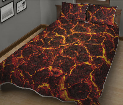 Molten Lava Print Quilt Bed Set