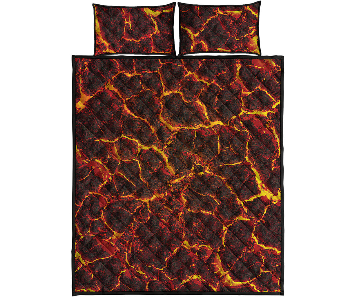Molten Lava Print Quilt Bed Set