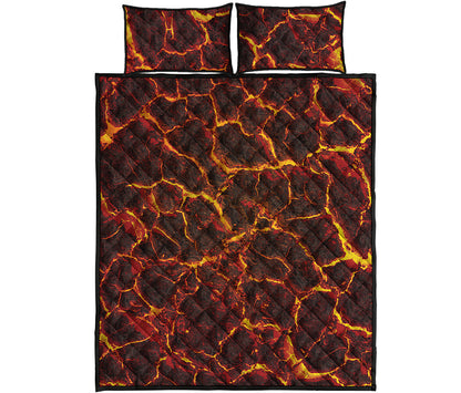 Molten Lava Print Quilt Bed Set