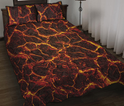 Molten Lava Print Quilt Bed Set