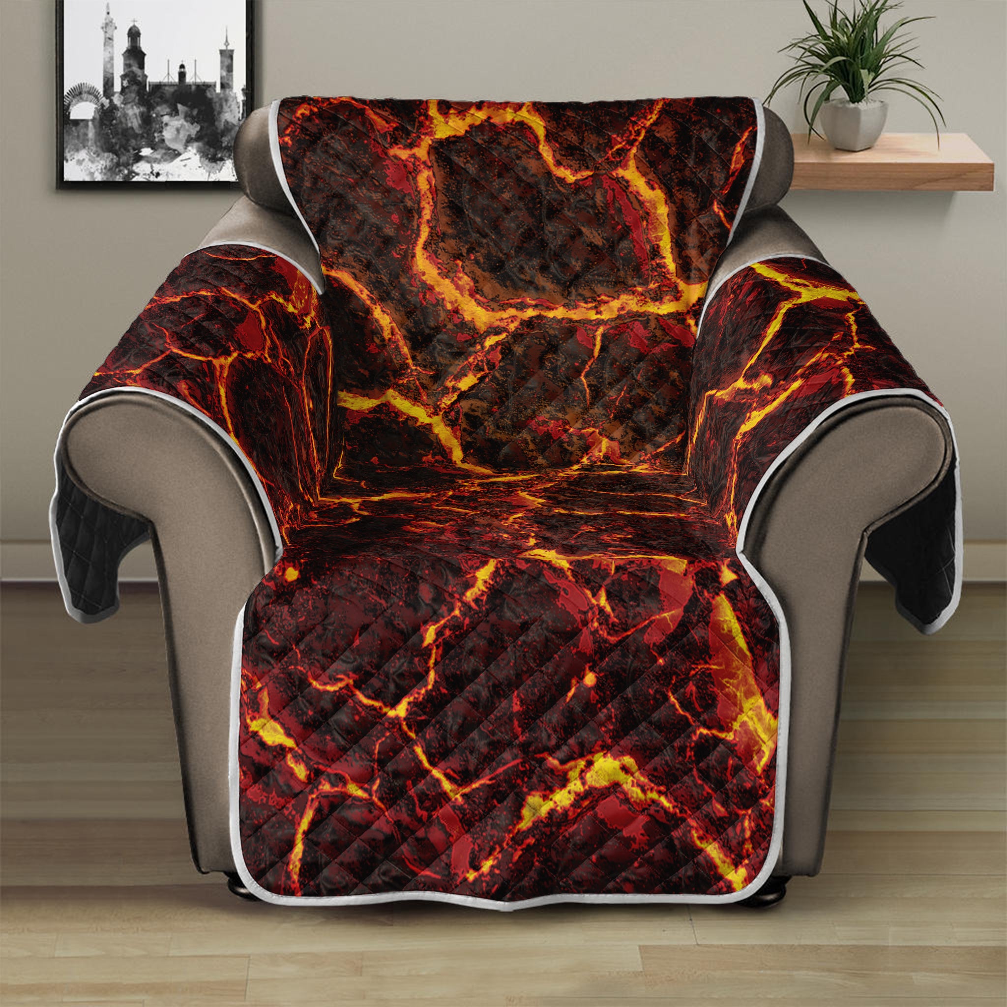 Molten Lava Print Recliner Protector