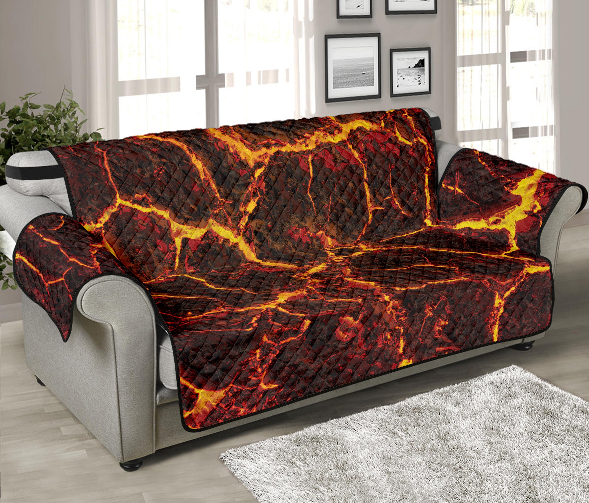 Molten Lava Print Sofa Protector