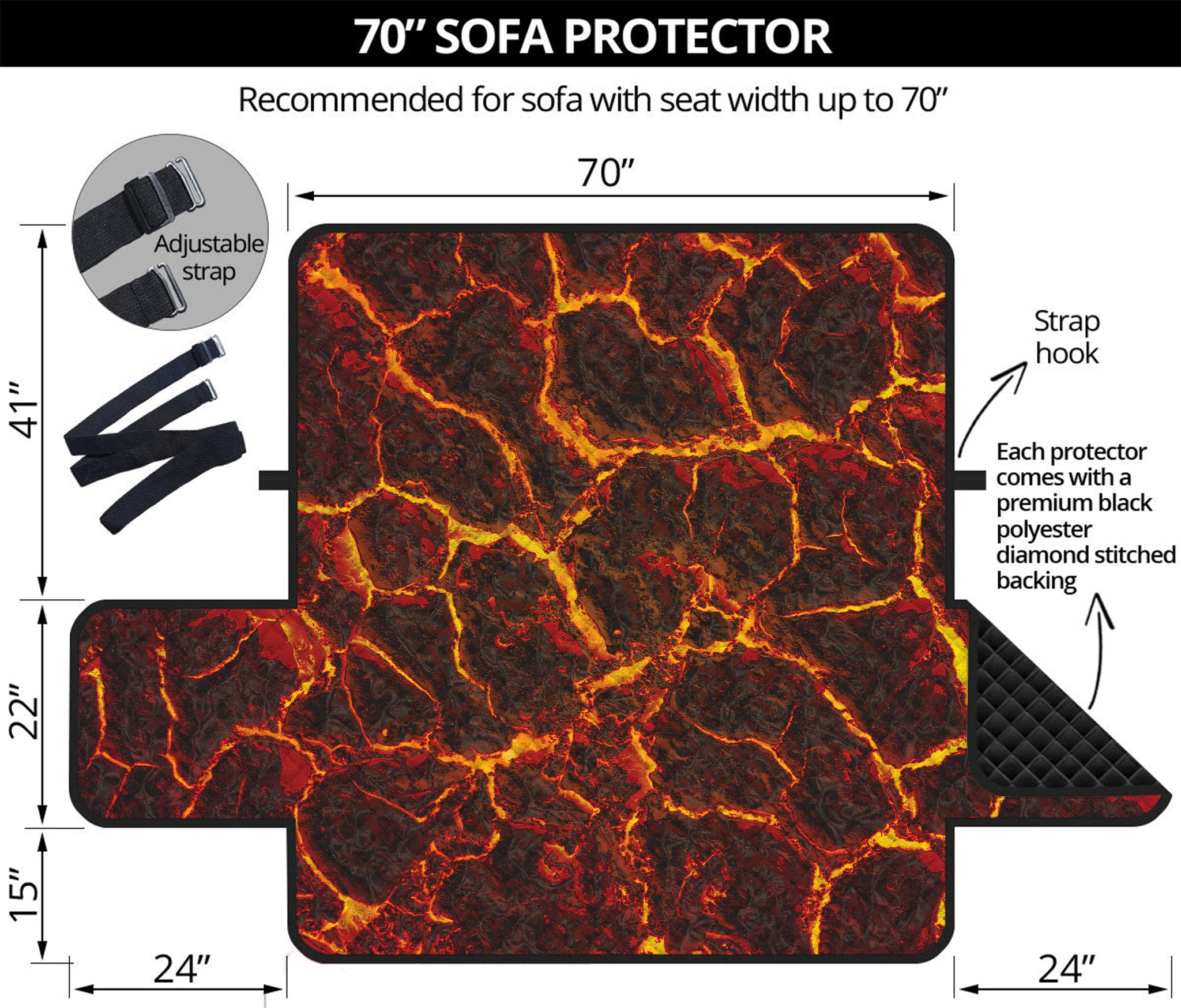 Molten Lava Print Sofa Protector