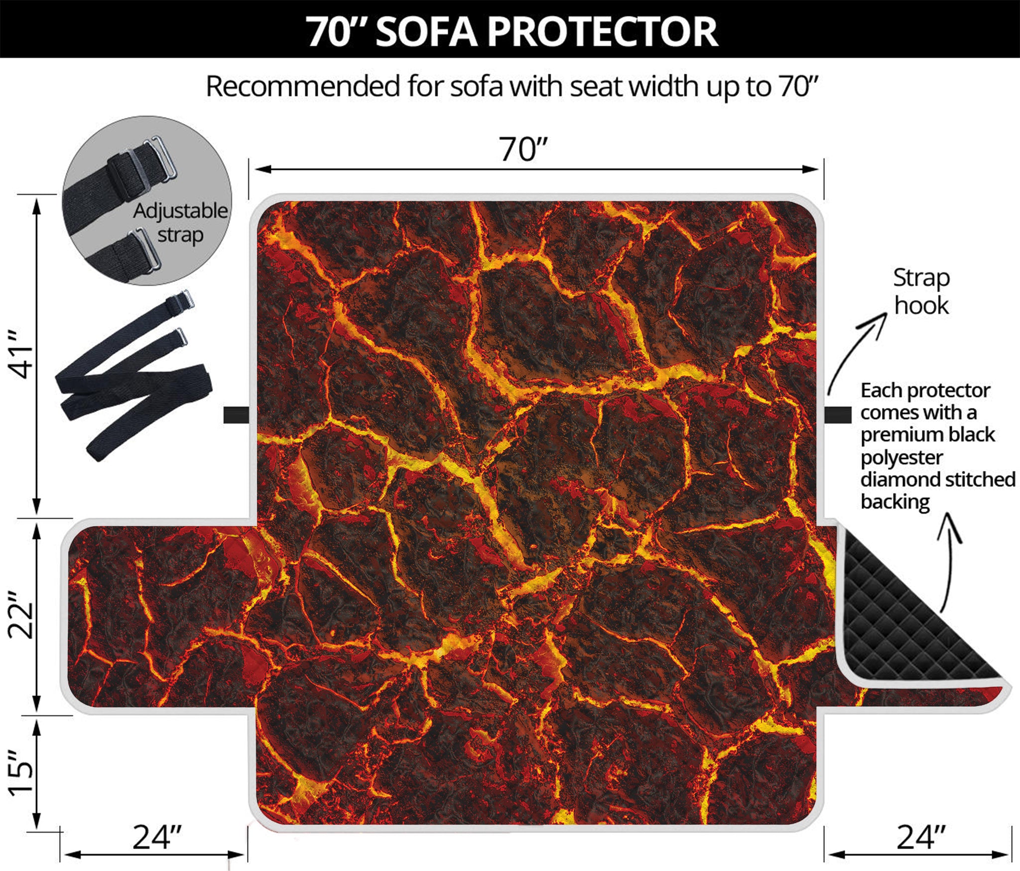 Molten Lava Print Sofa Protector