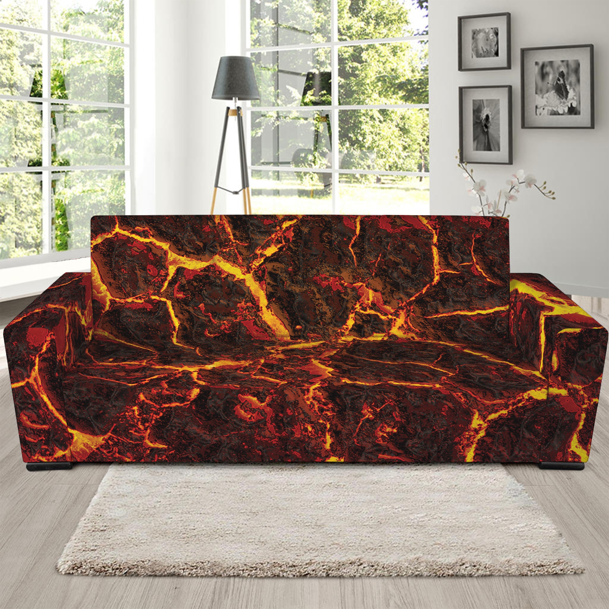 Molten Lava Print Sofa Slipcover