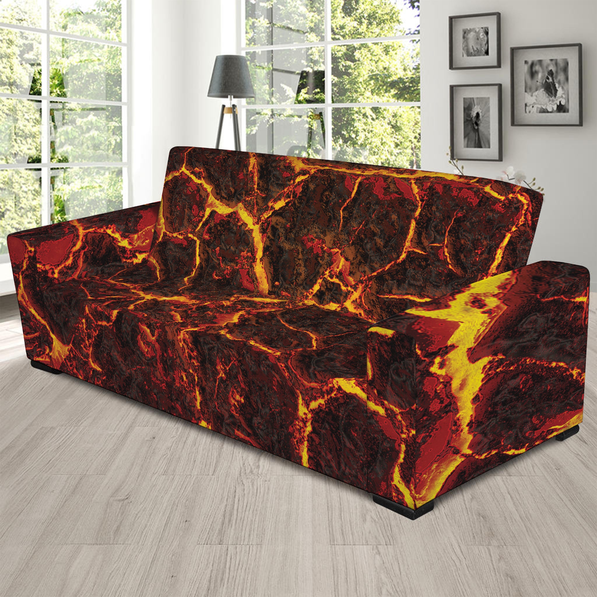 Molten Lava Print Sofa Slipcover