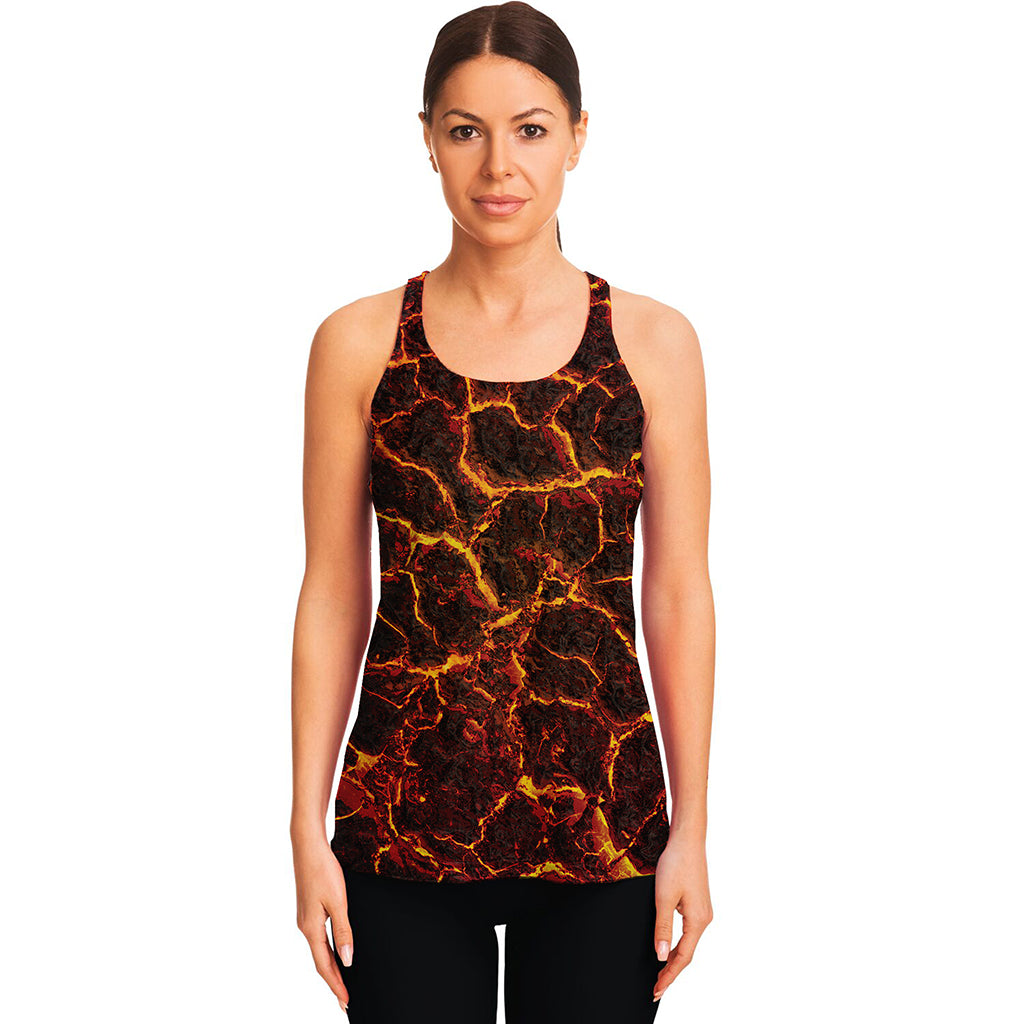 Molten Lava Print Women's Racerback Tank Top