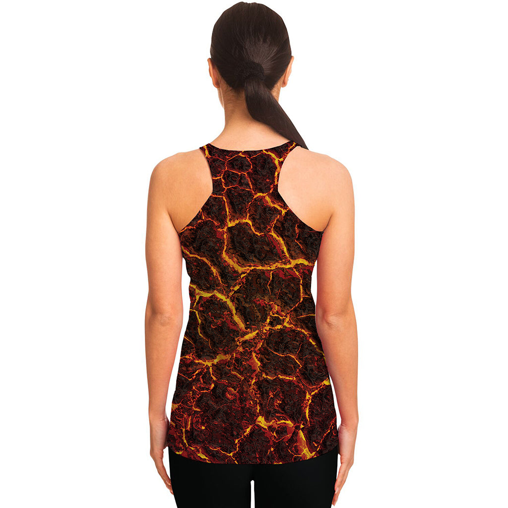 Molten Lava Print Women's Racerback Tank Top