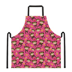Monkey And Banana Pattern Print Apron