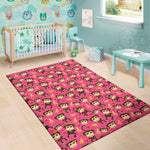 Monkey And Banana Pattern Print Area Rug
