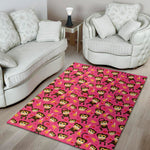Monkey And Banana Pattern Print Area Rug