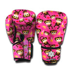 Monkey And Banana Pattern Print Boxing Gloves