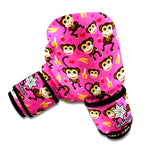 Monkey And Banana Pattern Print Boxing Gloves