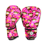 Monkey And Banana Pattern Print Boxing Gloves