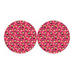 Monkey And Banana Pattern Print Car Coasters